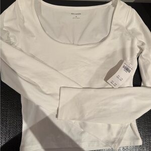Hollister Women's Cream Long Sleeve Bodysuit